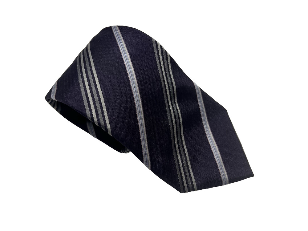 Giorgio Armani Men's Purple Striped Necktie 100% Silk Made In Italy 59.5" Long